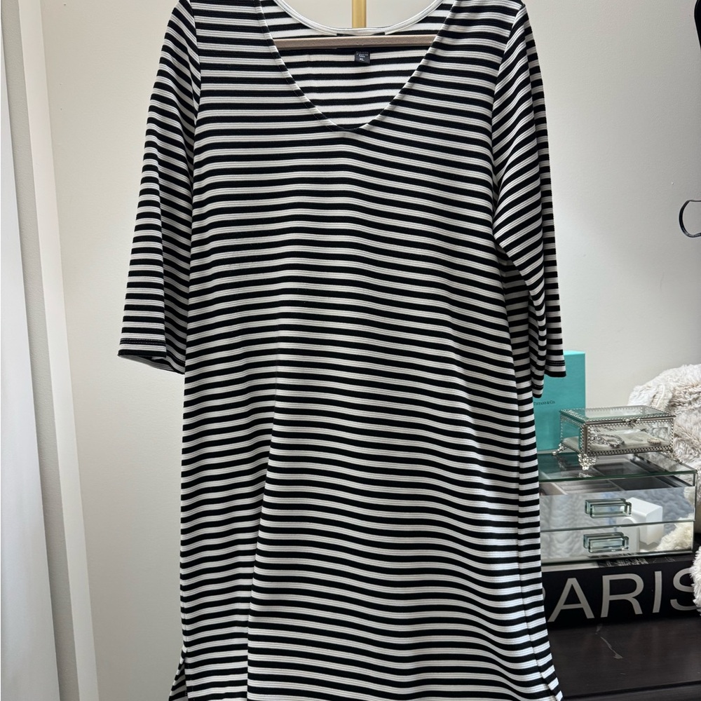 Karen Kane Black and White Striped Dress